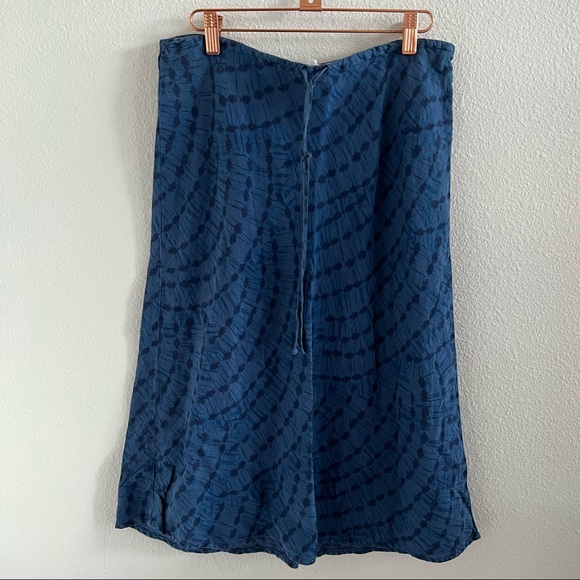 cut loose Skirts Cut Loose Linen Skirt Blue Tie Dye Vibe Drawstring
